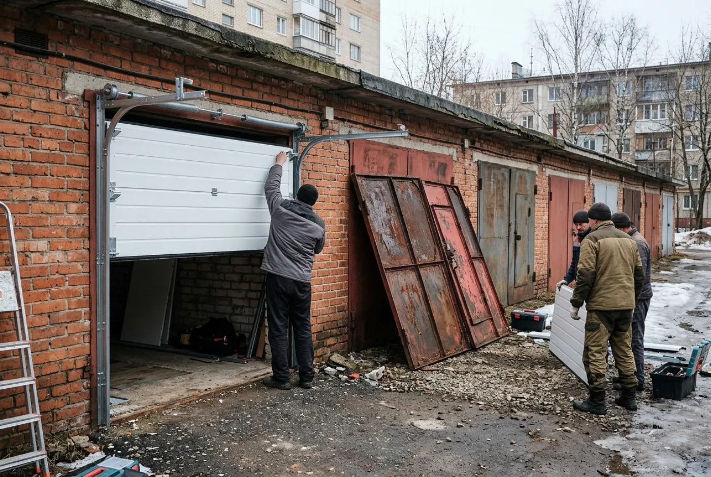 Замена гаражных ворот в Екатеринбурге